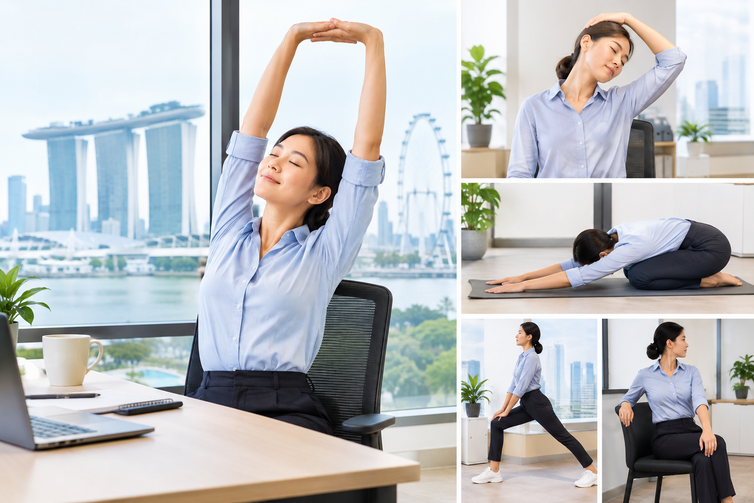 Office Wellness Yoga Collage